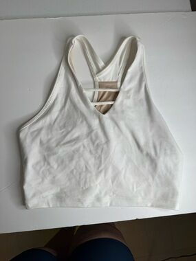 ZYIA White Seamless Strappy-Back Sports Bra